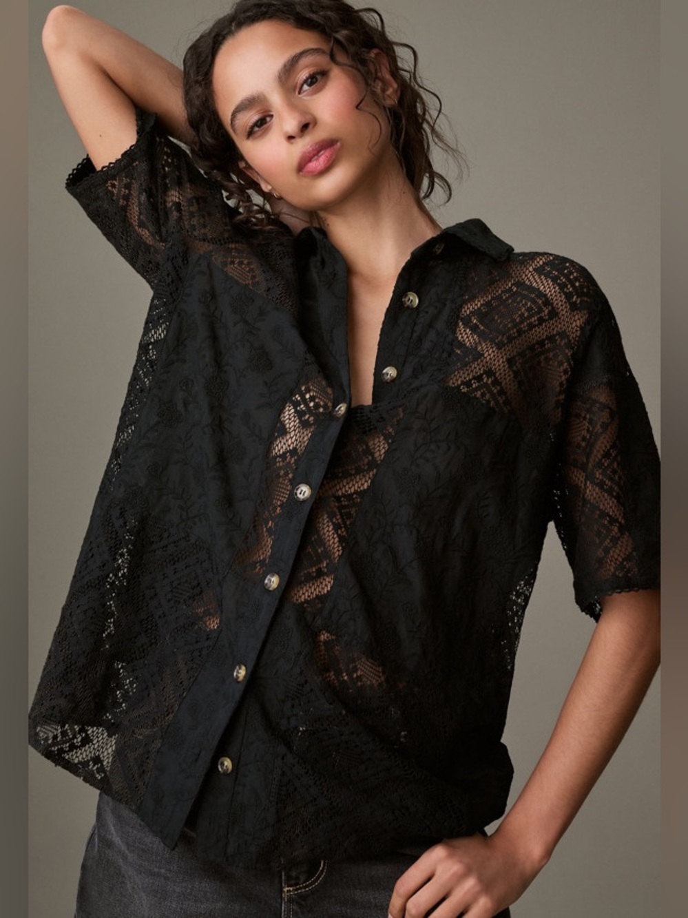 Farm Rio Mix Lace Surf Shirt - Picture 3 of 7
